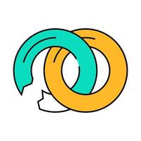 broken ring icon color illustration vector