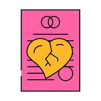 document of divorce icon color illustration vector