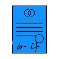 marriage document icon color illustration vector