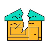 crashed house icon color illustration vector