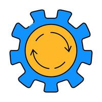 cogwheel erp icon color illustration vector