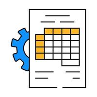 accounting working process erp icon color illustration vector