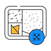 frozen lunch icon color illustration vector