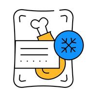 chicken meat frozen food icon color illustration vector