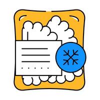 tortilla or flatbread with minced meat frozen food icon color illustration vector