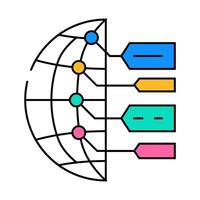 world communication icon color illustration vector