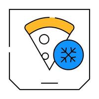 pizza frozen food icon color illustration vector
