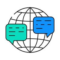 communication from different place of world icon color illustration vector