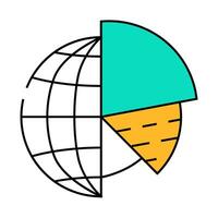 analytics globalization icon color illustration vector
