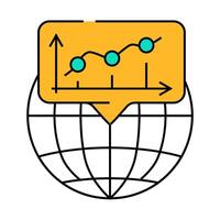 global business icon color illustration vector