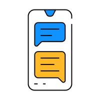 sms message conversation icon color illustration vector