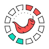 pepper spicy round scale icon color illustration vector