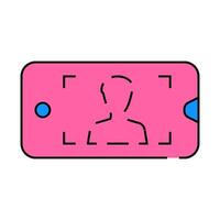 viewfinder for photographing on document icon color illustration vector
