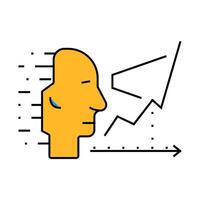 artificial intelligence analytics icon color illustration vector