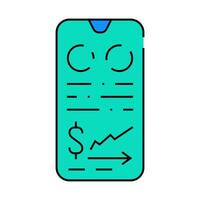 metrics business intelligence icon color illustration vector