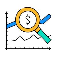analytics business chart icon color illustration vector
