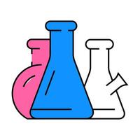 flasks lab tools icon color illustration vector