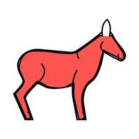 donkey animal icon color illustration vector