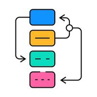 algorithm planning icon color illustration vector