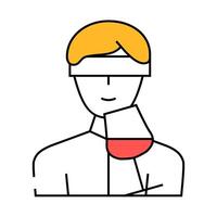 blind tasting wine icon color illustration vector