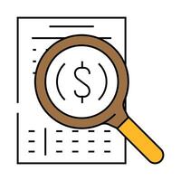 search solution business and financial problem icon color illustration vector