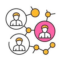 networking online business consultant icon color illustration vector