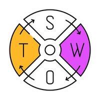 swot analysis icon color illustration vector