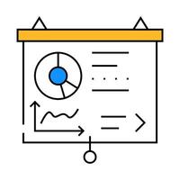 presentation of business strategy icon color illustration vector