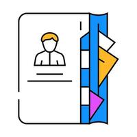 contacts notebook of business manager icon color illustration vector