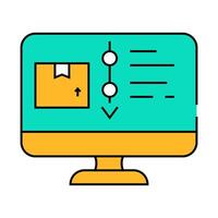 direction monitoring on computer icon color illustration vector