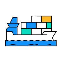 container ship icon color illustration vector
