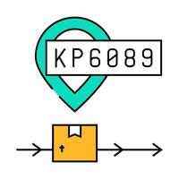 tracking number icon color illustration vector