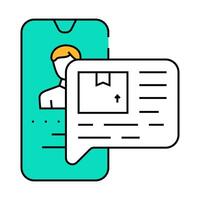 call for parcel icon color illustration vector