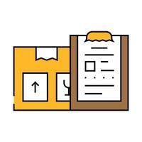 documents of import and export icon color illustration vector