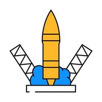 rocket launch icon color illustration vector
