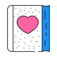 fluffy diary with heart icon color illustration vector