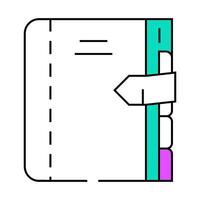 diary with separator icon color illustration vector