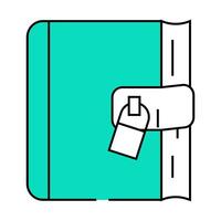 diary with lock icon color illustration vector