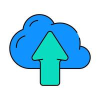 upload file in cloud storage icon color illustration vector