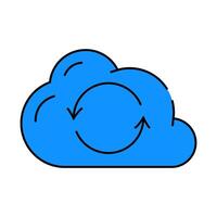 sync file with cloud icon color illustration vector