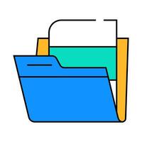 folder with digital file icon color illustration vector