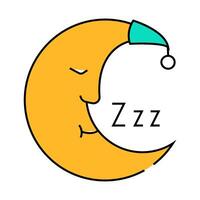 moon sleeping icon color illustration vector