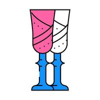 goblets for bride and groom drink icon color illustration vector