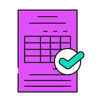 tables or audit compliance icon color illustration vector