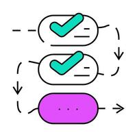 process of compliance icon color illustration vector