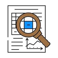 research financial document icon color illustration vector