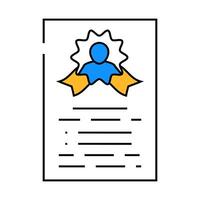 talent certificate of manager icon color illustration vector