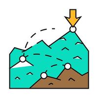target and goal achievement icon color illustration vector