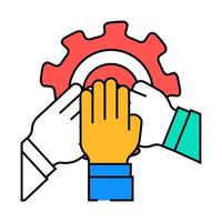 teamwork colleagues icon color illustration vector