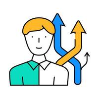 different directions of sales icon color illustration vector